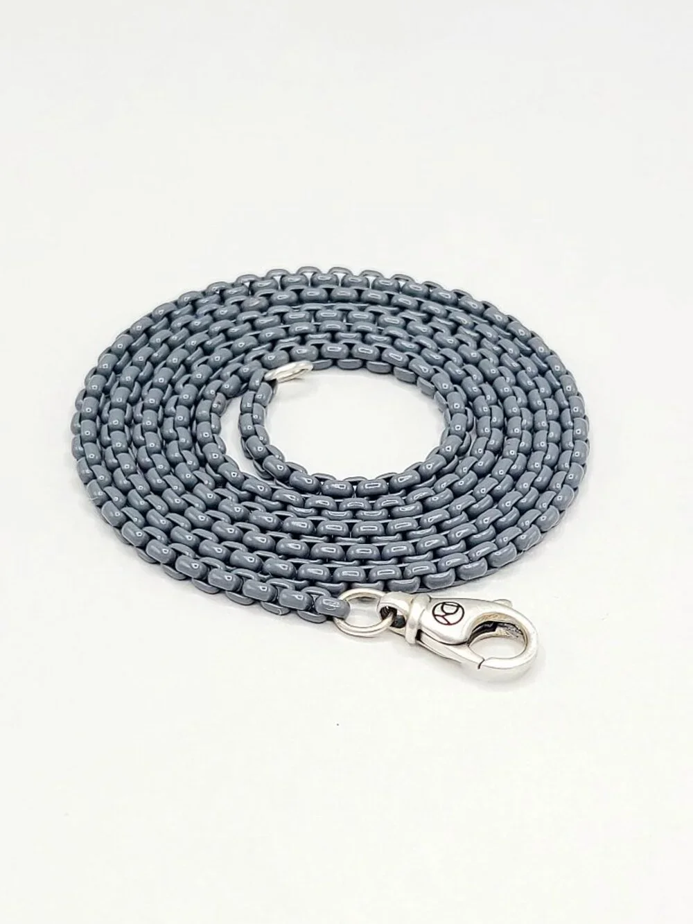 David Yurman Box Chain Necklace in Sterling Silver w/ Gray Stainless Steel - 22